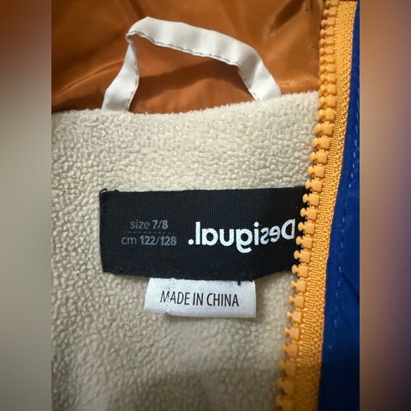 Desigual Kids Fleece Hooded Zip Jacket Size 7/8 - Picture 2 of 4